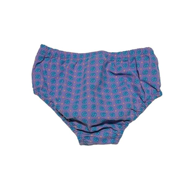 Roots Baby Diaper Cover Bubble Shorts Blue/Purple Floral Print - Picture 3 of 3